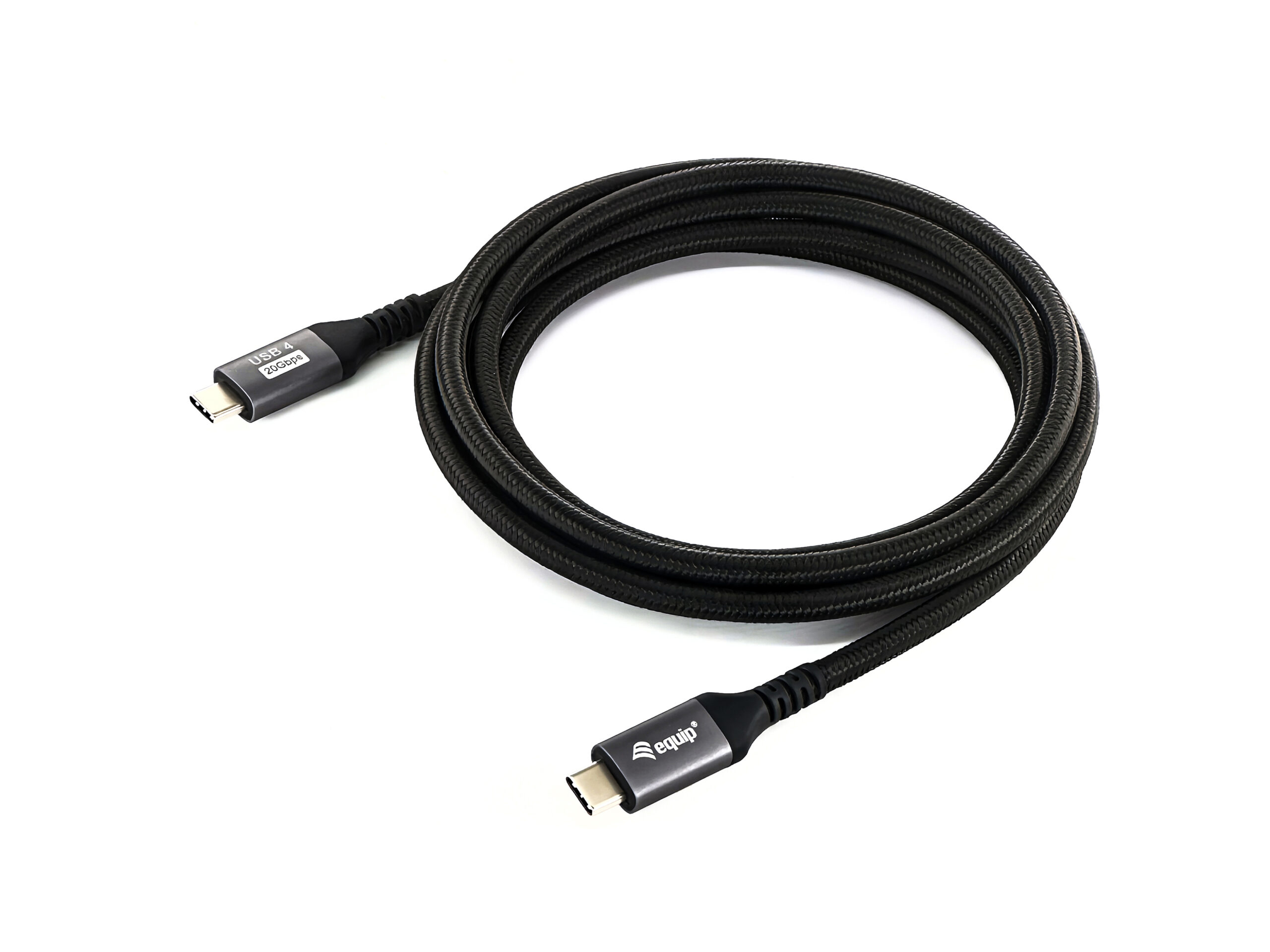 Equip 128382 USB4 Gen 2x2 C naar C-kabel, M/M, 2,0 m, PD 100W, 4K/60Hz, 20Gbps, Zwart