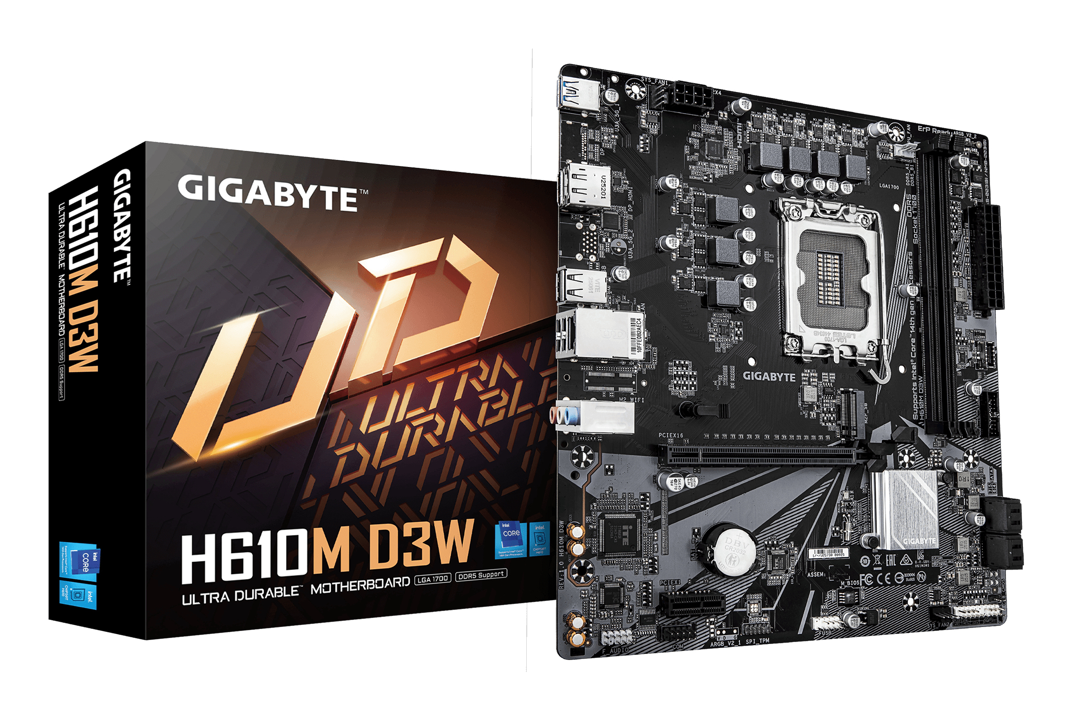 GIGABYTE H610M D3W moederbord Intel H610 LGA 1700 micro ATX - Afbeelding 2