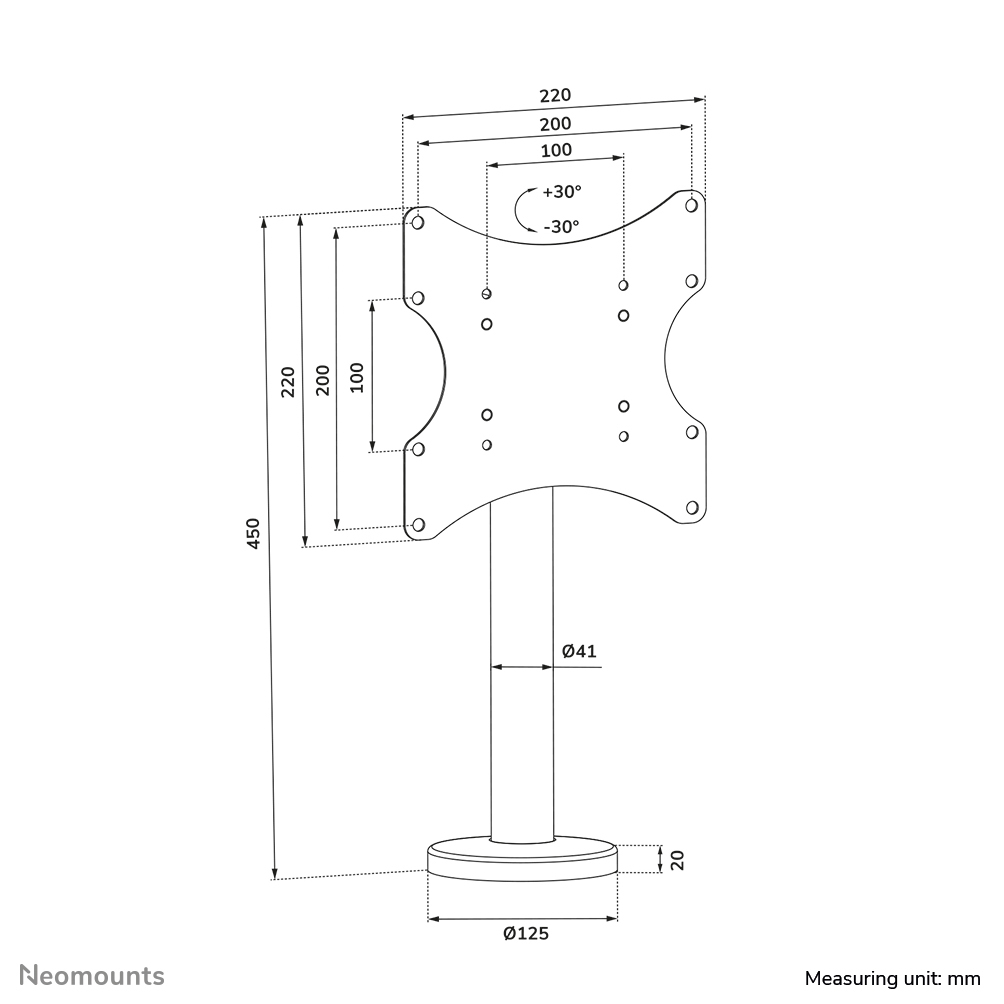 Neomounts DS42-430BL12 TV standaard 23-43"- bolt-down - zwenkbaar - Afbeelding 20