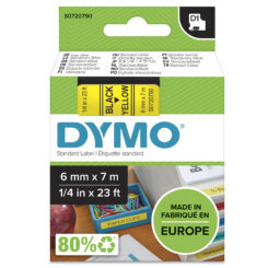 DYMO originele D1 labels | Zwarte Tekst op Geel Label | 6 mm x 7 m | Zelfklevende etiketten voor de LabelManager labelprinter | gemaakt in Europa