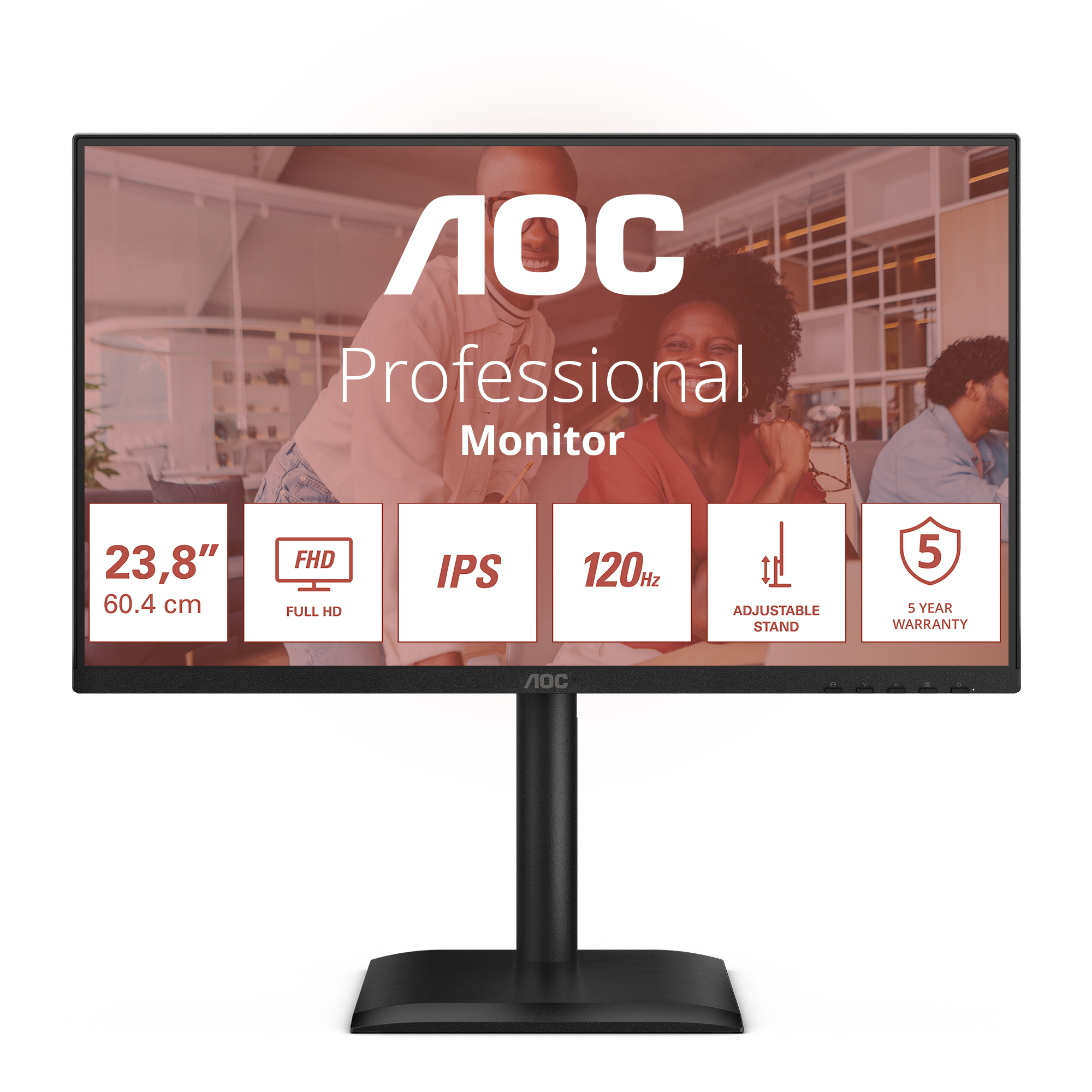 AOC 24E4U computer monitor 60,5 cm (23.8") 1920 x 1080 Pixels Full HD LED Zwart - Afbeelding 2