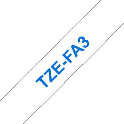 Brother TZE-FA3 labelprinter-tape Blauw op wit - Afbeelding 2