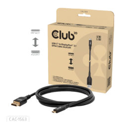 CLUB3D CAC-1563 USB-C® to DisplayPort™ 2.1 DP54 Bi-Directional Cable 8K120Hz 2m / 6.6ft - Afbeelding 2