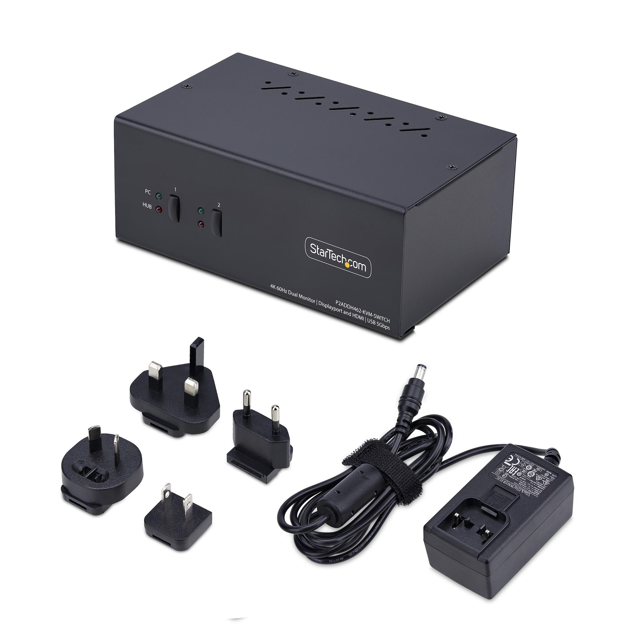 StarTech.com 2-Port Dual-Monitor DisplayPort en HDMI KVM Switch, 4K 60Hz, 1x HDMI & 1x DP Monitor, 2-Port USB Hub, 5Gbps, 2x USB HID Ports, TAA Compliant - Afbeelding 7