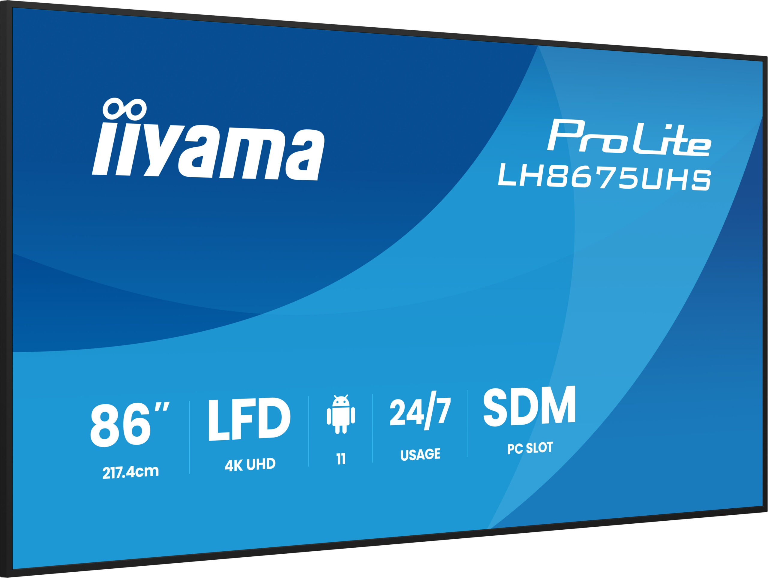 iiyama LH8675UHS-B2AG beeldkrant Digitale signage flatscreen 2,17 m (85.6") LCD Wifi 500 cd/m² 4K Ultra HD Zwart Type processor Android 11 24/7 - Afbeelding 5