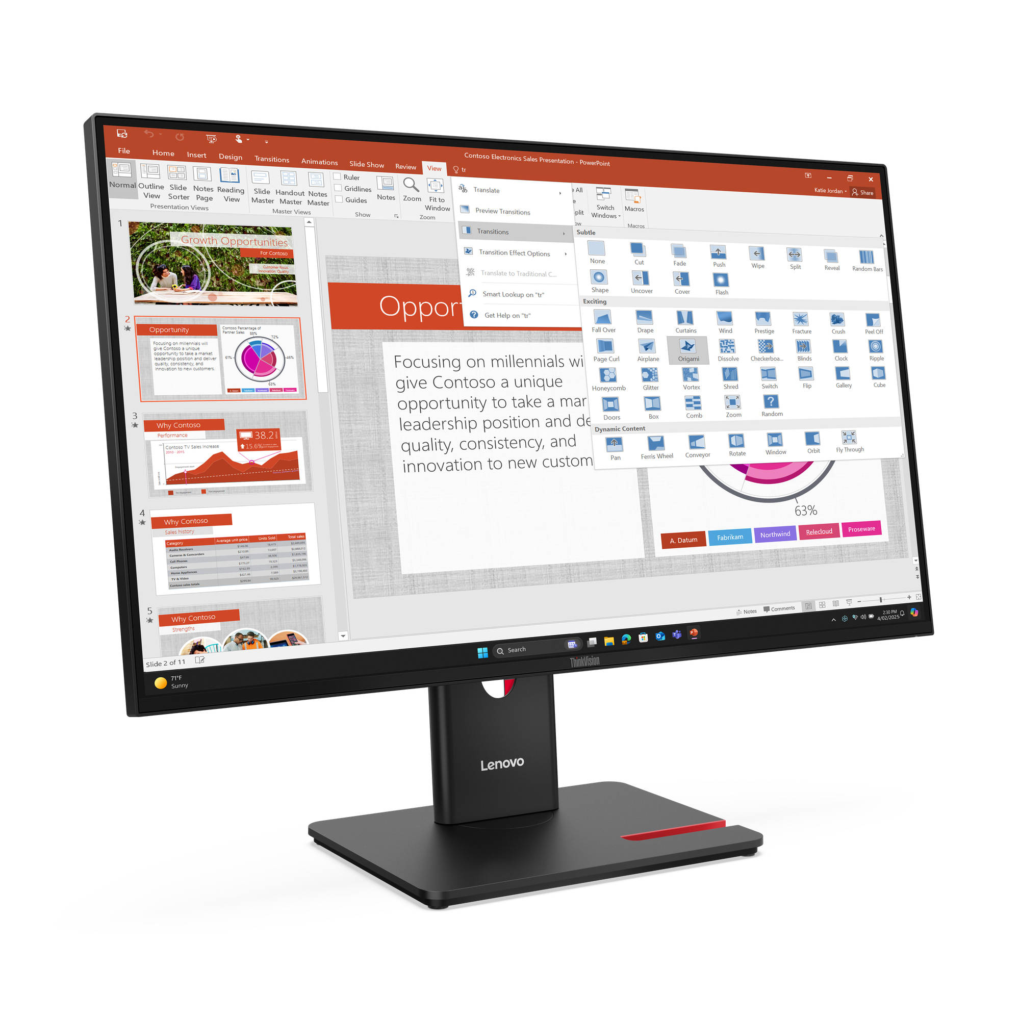Lenovo ThinkVision T27-40 computer monitor 68,6 cm (27") 1920 x 1080 Pixels Full HD LED Zwart - Afbeelding 5
