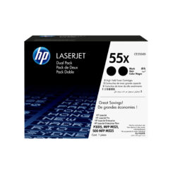 HP 55X originele high-capacity zwarte LaserJet tonercartridge, 2-pack
