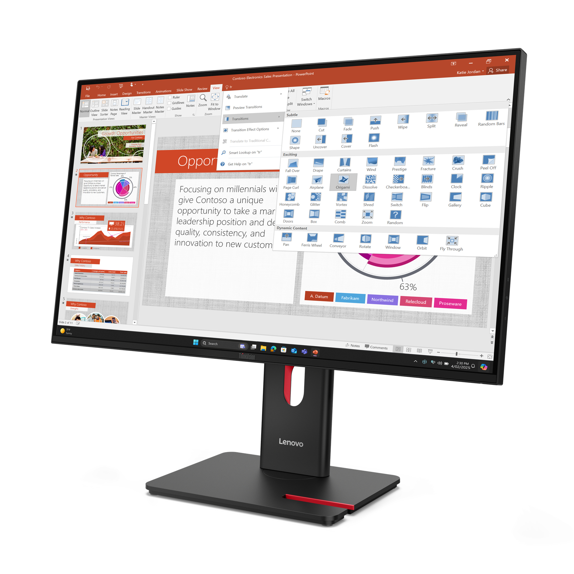Lenovo ThinkVision T27-40 computer monitor 68,6 cm (27") 1920 x 1080 Pixels Full HD LED Zwart - Afbeelding 4