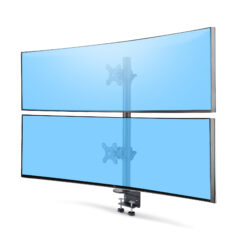 StarTech.com Monitorstandaard voor Twee Verticaal Gestapelde Schermen, Dual 49", Max 32kg, C-Klem, Quick-Release VESA Systeem, Widescreen 16:9/Ultrawide 32:9 display, TAA