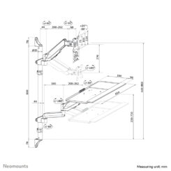 Neomounts WL90-325BL1 Zit-sta werkstation wand 17-32" - gasveer - Afbeelding 17