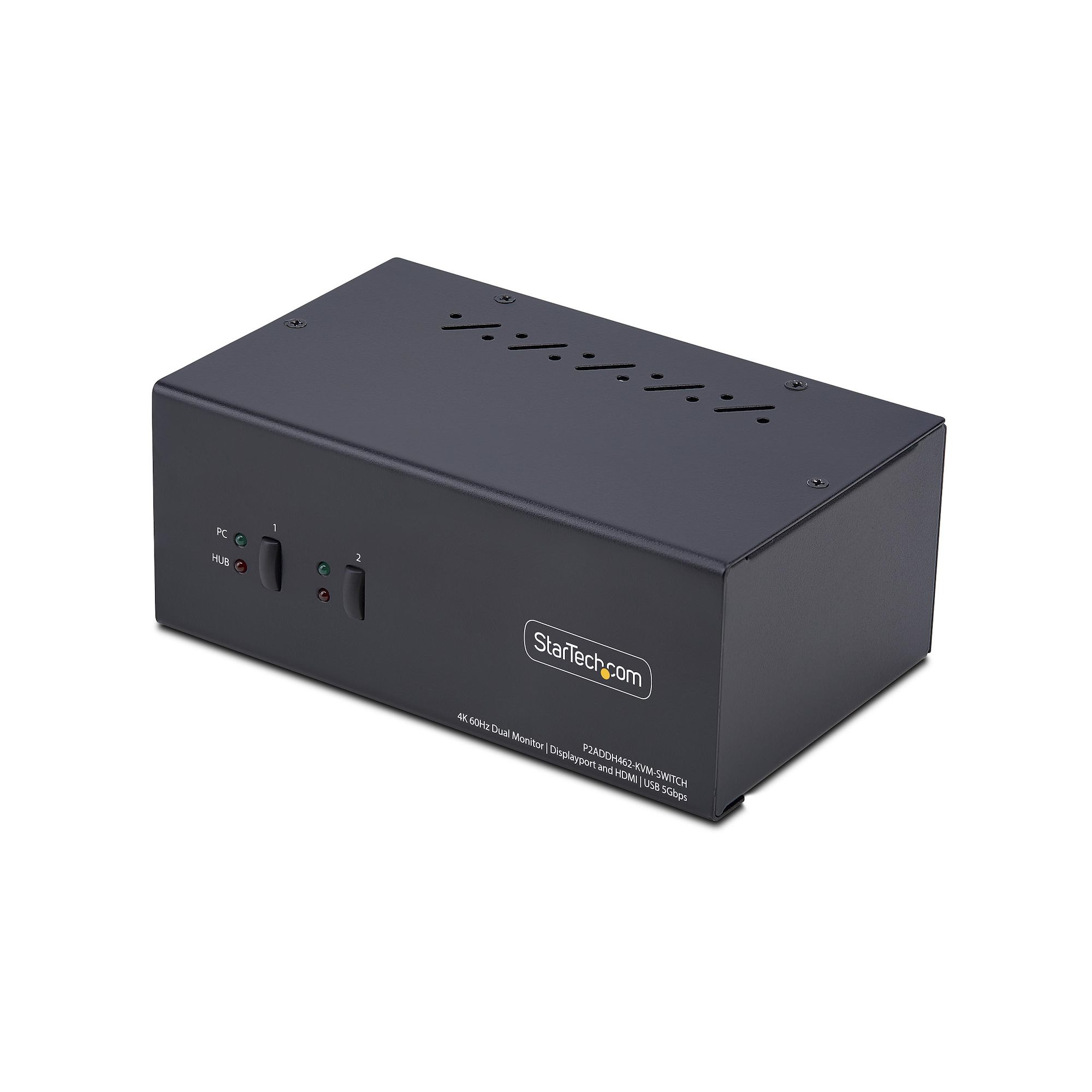 StarTech.com 2-Port Dual-Monitor DisplayPort en HDMI KVM Switch, 4K 60Hz, 1x HDMI & 1x DP Monitor, 2-Port USB Hub, 5Gbps, 2x USB HID Ports, TAA Compliant - Afbeelding 2
