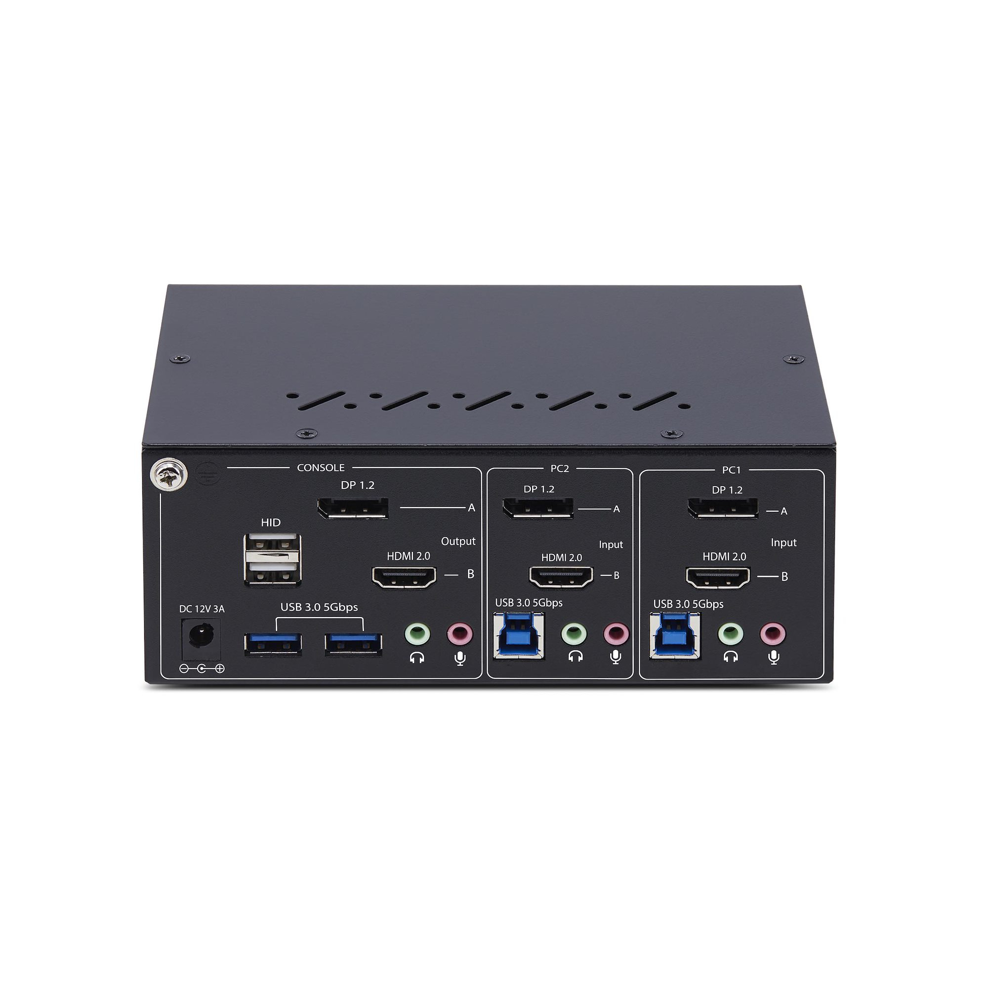 StarTech.com 2-Port Dual-Monitor DisplayPort en HDMI KVM Switch, 4K 60Hz, 1x HDMI & 1x DP Monitor, 2-Port USB Hub, 5Gbps, 2x USB HID Ports, TAA Compliant - Afbeelding 5