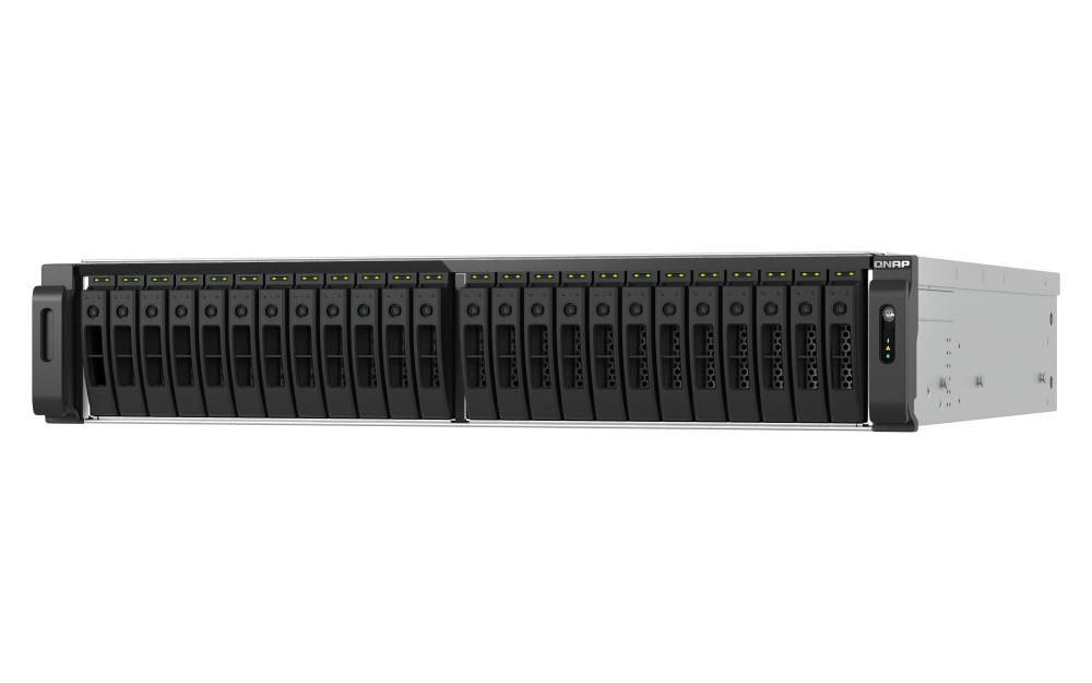 QNAP TS-H3077AFU-R5-32G data-opslag-server NAS Rack (2U) AMD Ryzen™ 5 32 GB DDR5 0 TB QuTS hero Zwart, Metallic