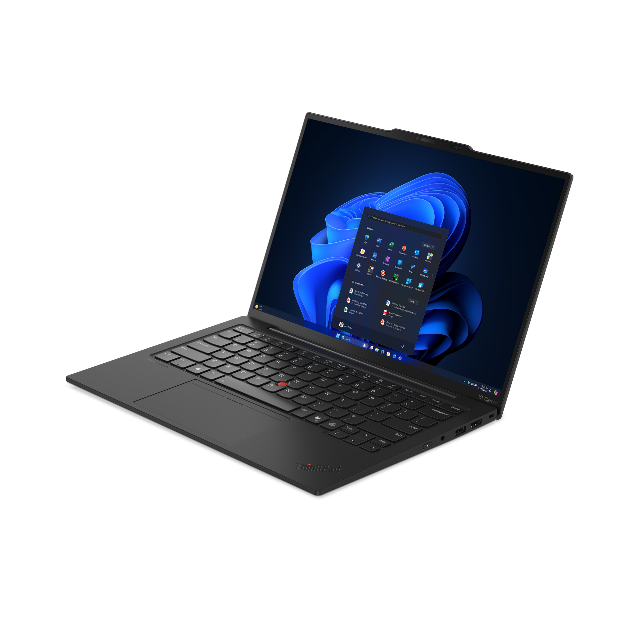 Lenovo ThinkPad X1 Carbon Gen 13 Aura Edition Copilot+ PC Intel Core Ultra 7 258V Laptop 35,6 cm (14") 2.8K 32 GB LPDDR5x-SDRAM 1 TB SSD Wi-Fi 7 (802.11be) Windows 11 Pro Engels Zwart - Afbeelding 3