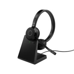 Jabra Evolve 65 TE Headset Bedraad en draadloos Hoofdband Kantoor/callcenter USB Type-A Bluetooth Oplaadhouder Zwart