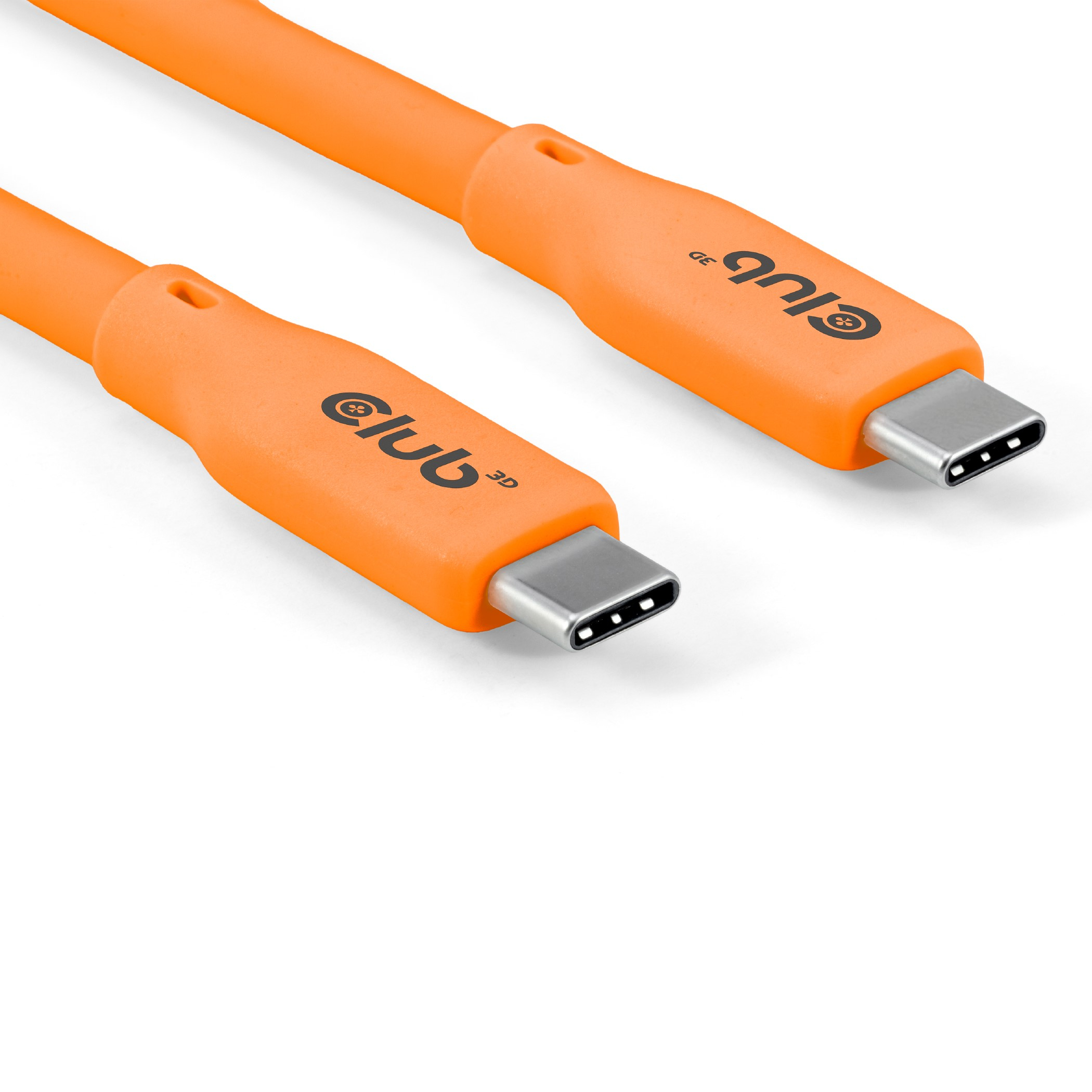 CLUB3D USB C oplaadkabel oranje siliconen & tangle-free - Afbeelding 7
