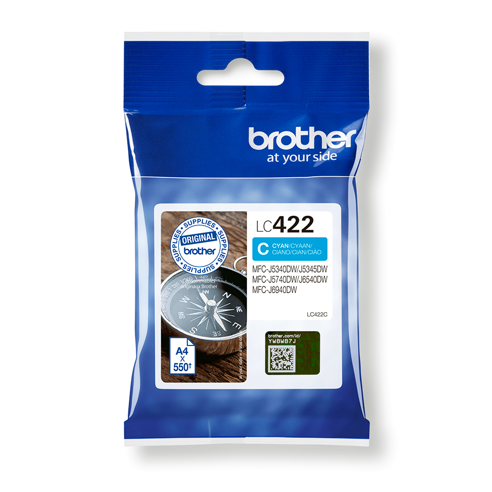 Brother LC422C inktcartridge 1 stuk(s) Origineel Cyaan - Afbeelding 2