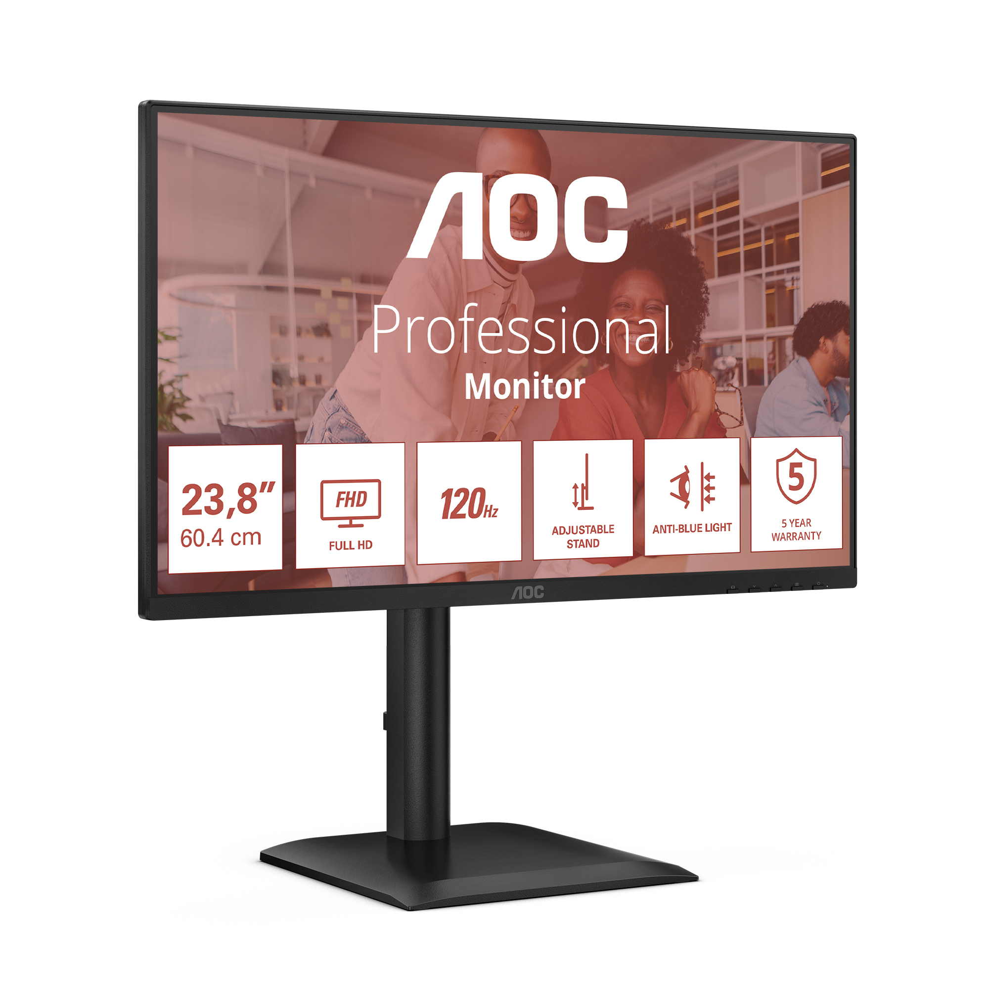 AOC 24E4U computer monitor 60,5 cm (23.8") 1920 x 1080 Pixels Full HD LED Zwart - Afbeelding 4