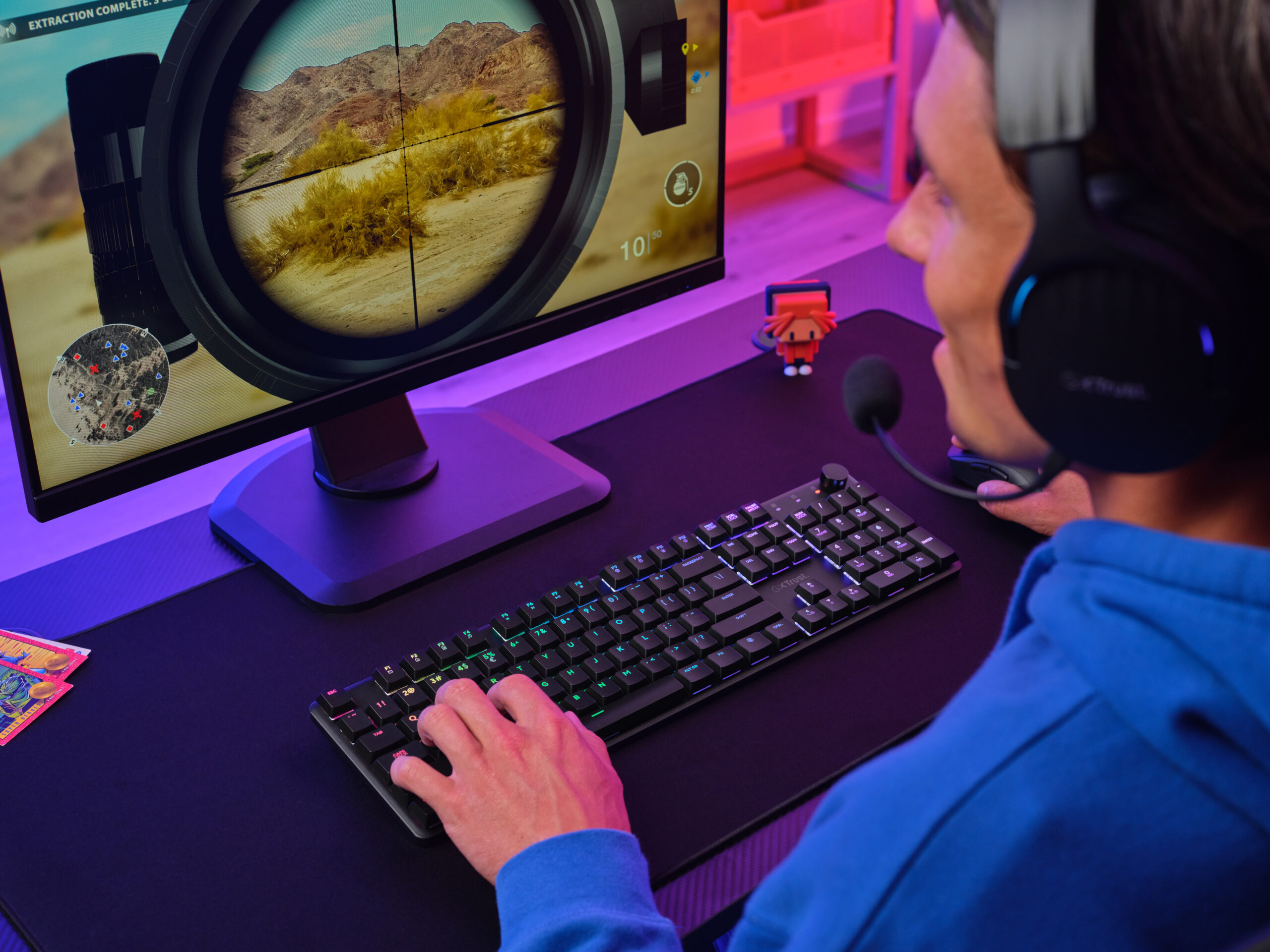 Trust GXT 868 Torix toetsenbord Gamen USB + RF Wireless + Bluetooth QWERTY Amerikaans Engels Zwart - Afbeelding 14