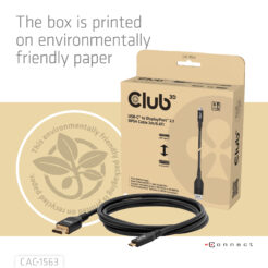 CLUB3D CAC-1563 USB-C® to DisplayPort™ 2.1 DP54 Bi-Directional Cable 8K120Hz 2m / 6.6ft - Afbeelding 14