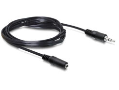 DELOCK Klinkekabel 3,5mm -> 3,5mm St/Bu 3.00m zwart