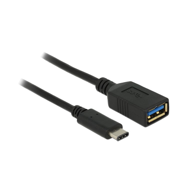 DELOCK USB3.1 Kabel C -> A St/Bu 0.15m zwart