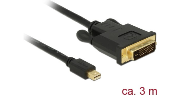 DELOCK Kabel mini DP 1.1 -> DVI (24+1) St/St 3.0m zwart