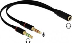 DELOCK Klinkenadapter 3,5mm -> 2x 3,5mm Bu/St 0.20m