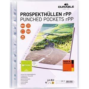 DURABLE Prospekthüllen A4 PREMIUM rPP 100 stuks transpare