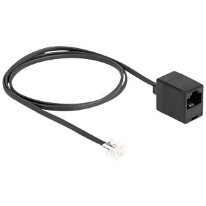 DELOCK Telefonkabel RJ11 stekker zu RJ45 verloop stekker zwart 1 m
