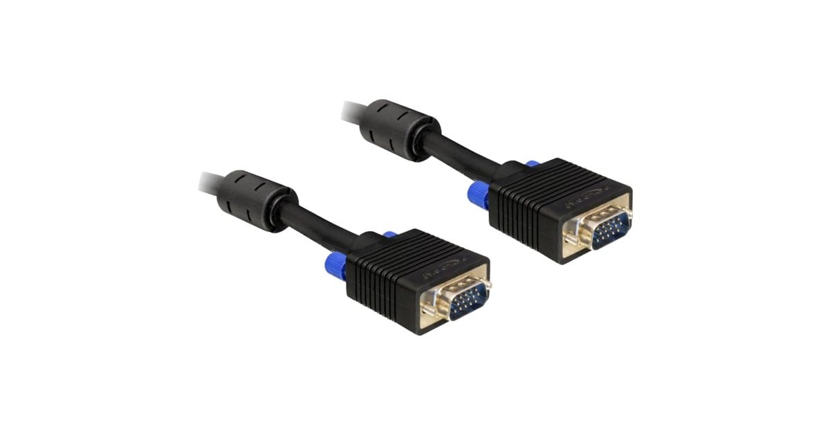 DELOCK VGA-Kabel D-Sub15 -> D-Sub15 St/St 2.00m zwart