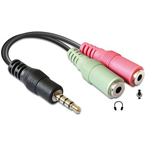 DELOCK connector Adapter 3,5mm 4Pin -> 2x 3,5mm St/Bu