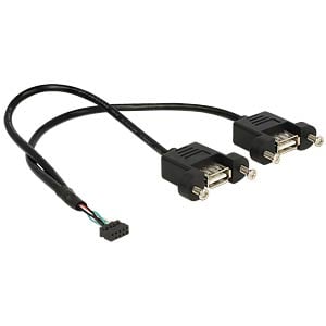 DELOCK USB Kabel Pinheader 10Pin -> 2x A Bu/Bu 0.25m