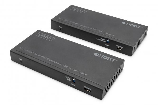 DIGITUS 4K HDBaseT HDMI KVM Extender Set USB 2.0 150m