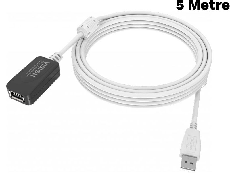 VISION 5m White USB 2.0 extension cable