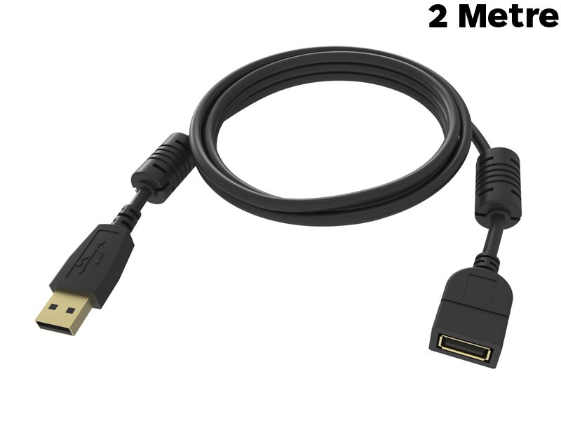 VISION 2m Black USB 2.0 extension cable