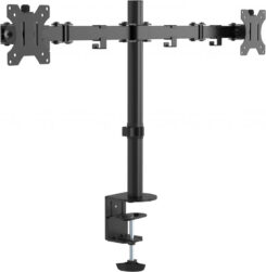 VISION Monitor Desk Post Dual Black