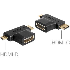 DELOCK HDMI Adapter A -> mini C + micro D Bu/St/St