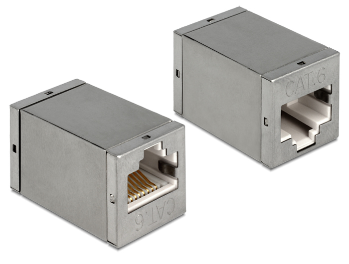 DELOCK RJ45 Adapter RJ45 -> RJ45 Bu/Bu Cat6 afgeschermd kom