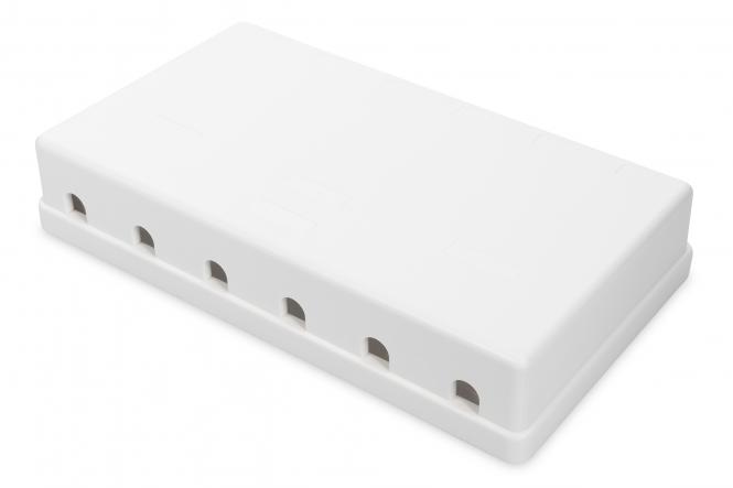 DIGITUS Behuizing voor Keystone Jacks 6-Port, weiß, Aufputzbox