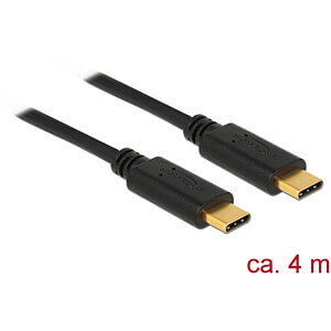 DELOCK Kabel USB 2.0 C > C 4.0m 3A zwart
