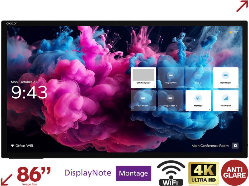 Avocor H-series 86 4K LED touch display