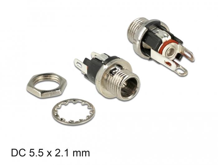 DELOCK Steckverbinder DC 5.5x2.1x9.5mm Bu zum Einbau