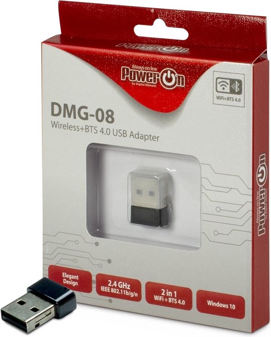 Inter-Tech Wi-Fi 4 USB Adapter DMG-08 WiFi+BTS 4 150Mbps retail