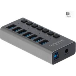 DELOCK externe SuperSpeed USB Hub met 7 Ports + schakelaar