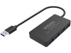 VISION USB 3.0 4-Port Hub 5Gbps Black