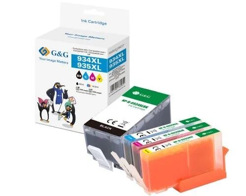G&G XL-Druckerpatronen 4er Set für HP 934XL/935XL BK/C/M/Y