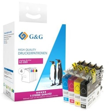 G&G XL- Druckerpatronen 4er Set für Brother LC-223VALP
