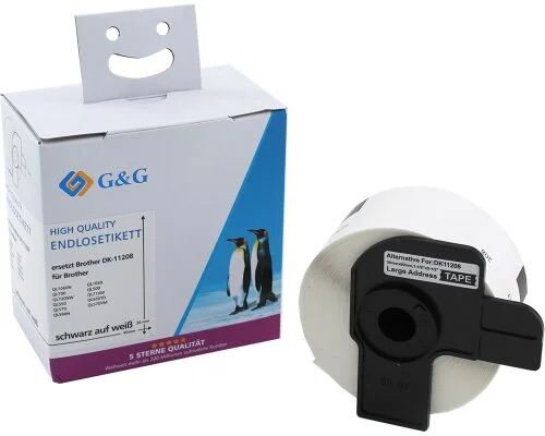 G&G Papier-Etiketten für Brother DK-11208 400 Stück
