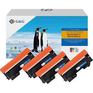 G&G Toner 4er Set kompatibel mit HP 117A BK/C/M/Y